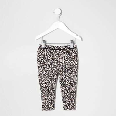 Mini girls leopard print ruffle leggings